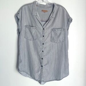 JACHS Girlfriend Light Gray Short Sleeve Shirt